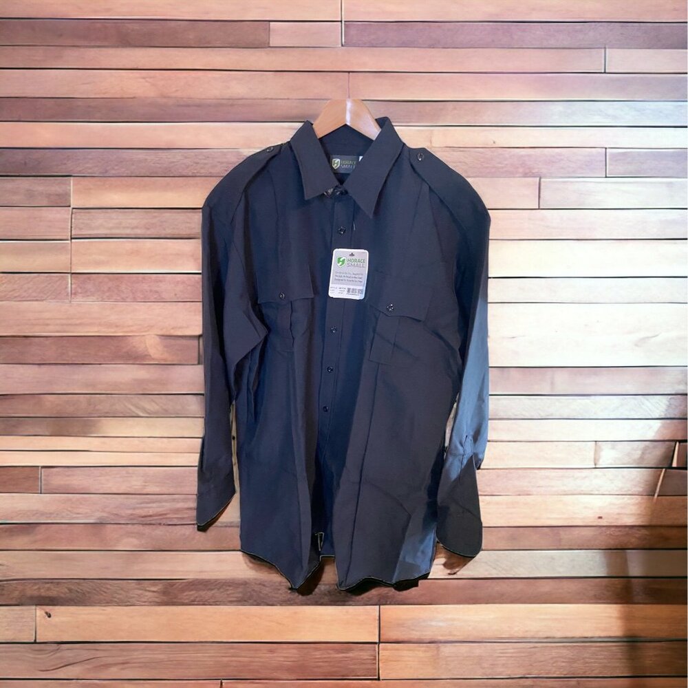 Horace Small Mens Black Tactical Button-Down Shirt Size Medium Long Sleeve